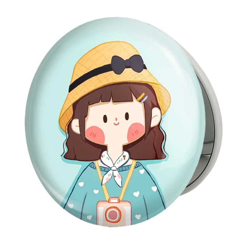 آینه جیبی خندالو طرح دخترانه فانتزی مدل تاشو کد 25737 