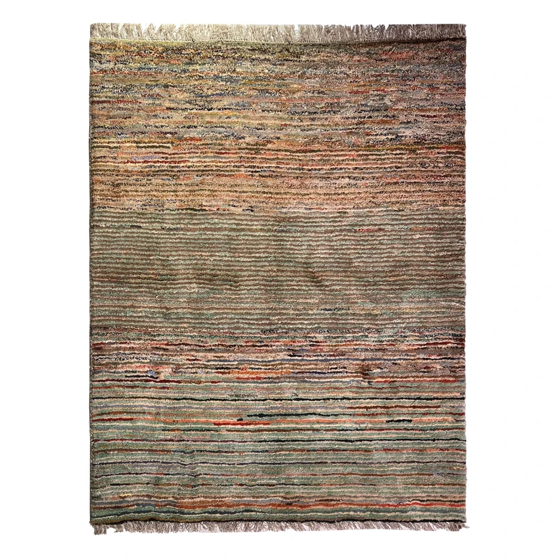 گبه دستبافت قشقایی دو متری کد NKP.RJ157 زمینه شتری