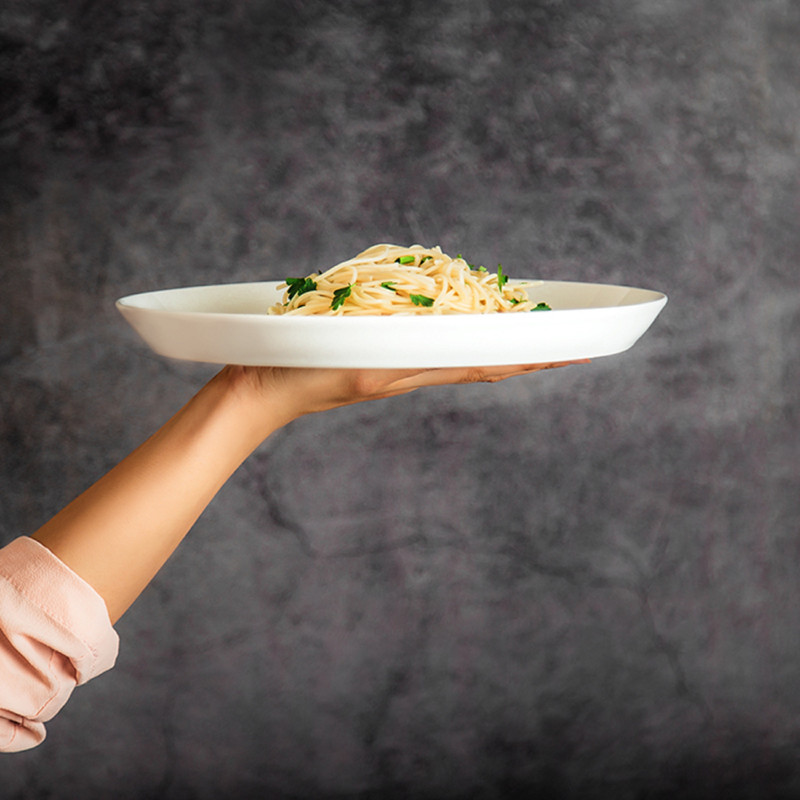 بشقاب غذاخوری زی مدل فرم اس 24 سفید درجه یک بسته شش عددی