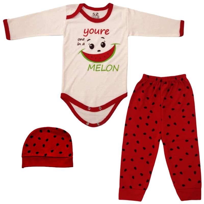 ست 3 تکه لباس نوزادی مدل هندوانه Melon