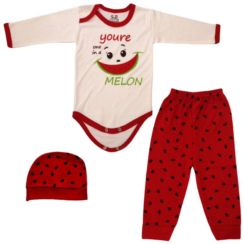 ست 3 تکه لباس نوزادی مدل هندوانه Melon