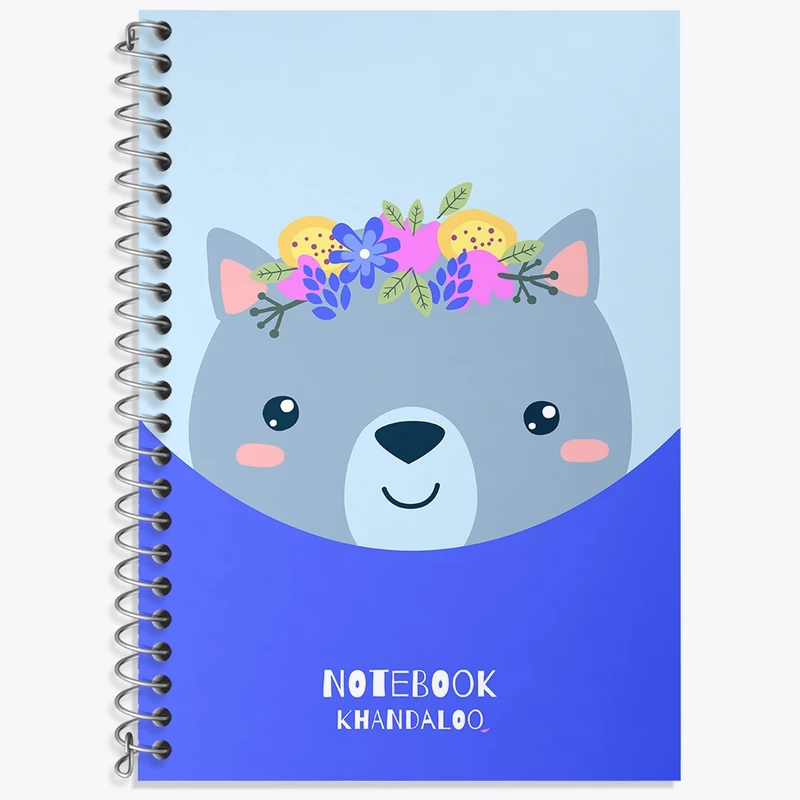 دفتر زبان 50 برگ خندالو مدل سه خط طرح گربه کیوت کد N1533