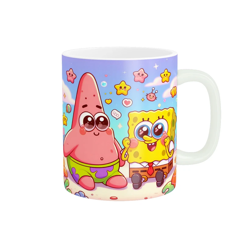 ماگ پاد آفرین مدل فانتزی طرح کارتونی باب اسفنجی کد p11877