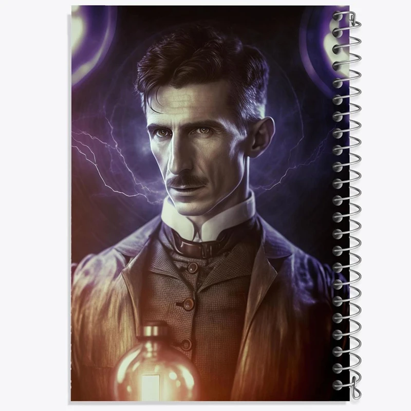 دفتر شطرنجی 50 برگ خندالو طرح نیکولاس تسلا Tesla کد 29490