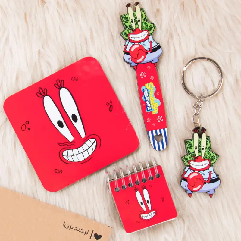 بسته لوازم تحریر مدل آقای خرچنگ مجموعه 4 عددی