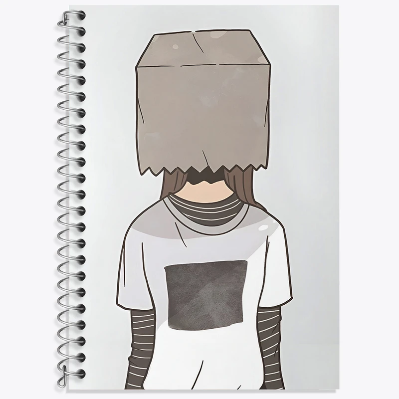 دفتر زبان 50 برگ خندالو مدل سه خط طرح صورت پاکتی کد N2891