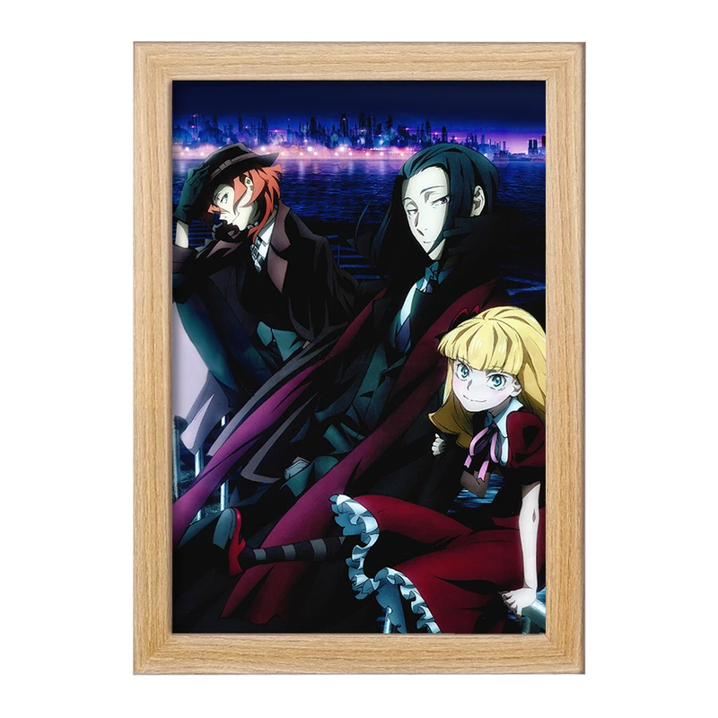 تابلو خندالو مدل اوگای موری و چویا و اکوتاگوا انیمه سگ های ولگرد بانگو  کد 11790