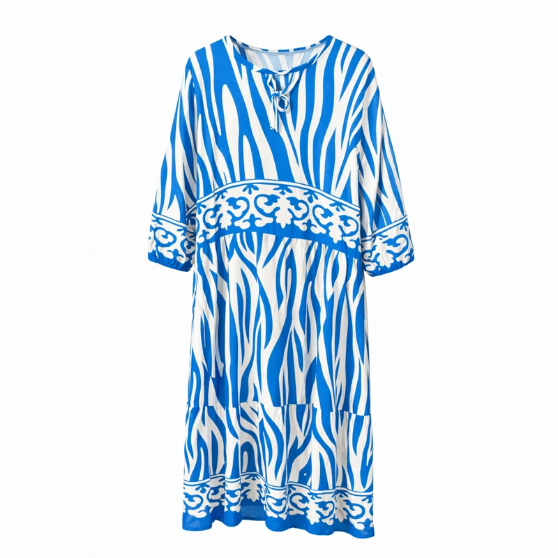 پیراهن ساحلی یقه بندی زنانه مدل کجراه2