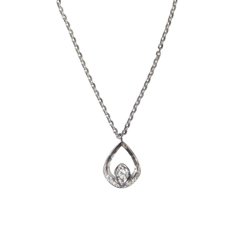 گردنبند نقره زنانه مدل اشک کد s009