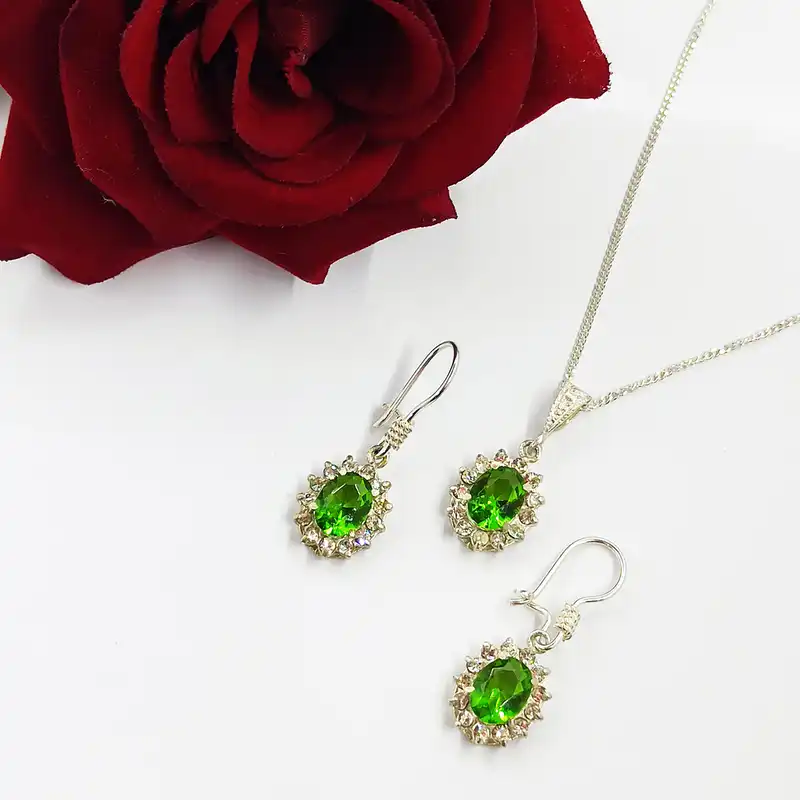 نیم ست نقره زنانه سلین کالا مدل زبرجد ce-k91