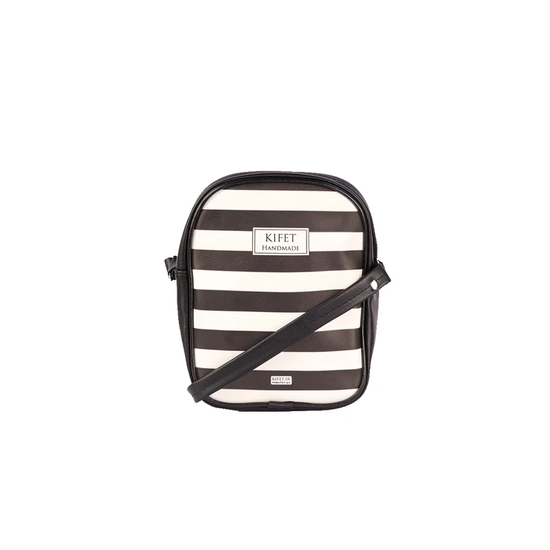 کیف رودوشی زنانه مدل جئومتریک طرح راه راه کیفت