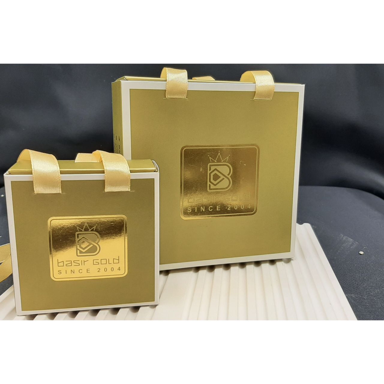 النگو طلا 18 عیار زنانه جواهری بصیر مدل آینه ای سایز 4 - - 6