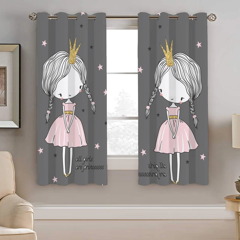 پرده نیروانا طرح دخترونه مدل مخمل کد 5106 سایز 140×200 سانتی متر