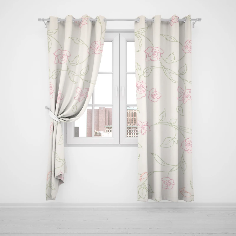 پرده مدل رز P2-133 سایز 140x280 سانتی متر