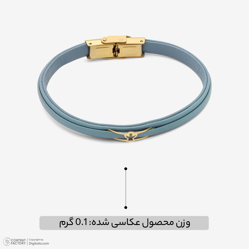 دستبند طلا 24 عیار زنانه با بند چرمی وی گالری مدل amg3509