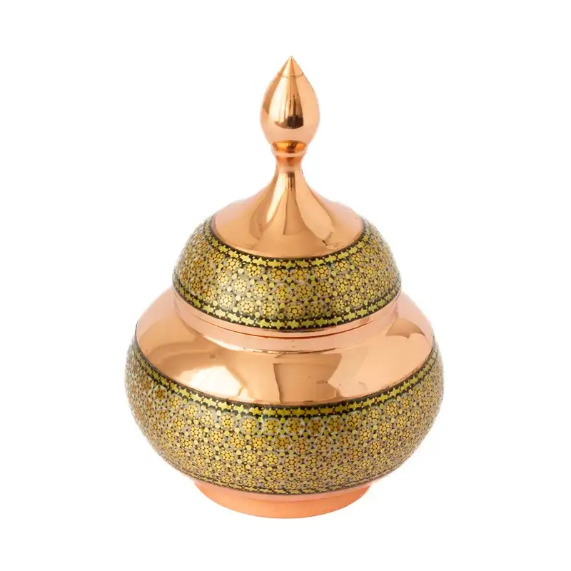 قندان مسی طرح مس و خاتم مدل M39