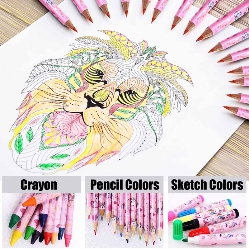 بسته لوازم تحریر مدل یونیکورن مجموعه 40 عددی