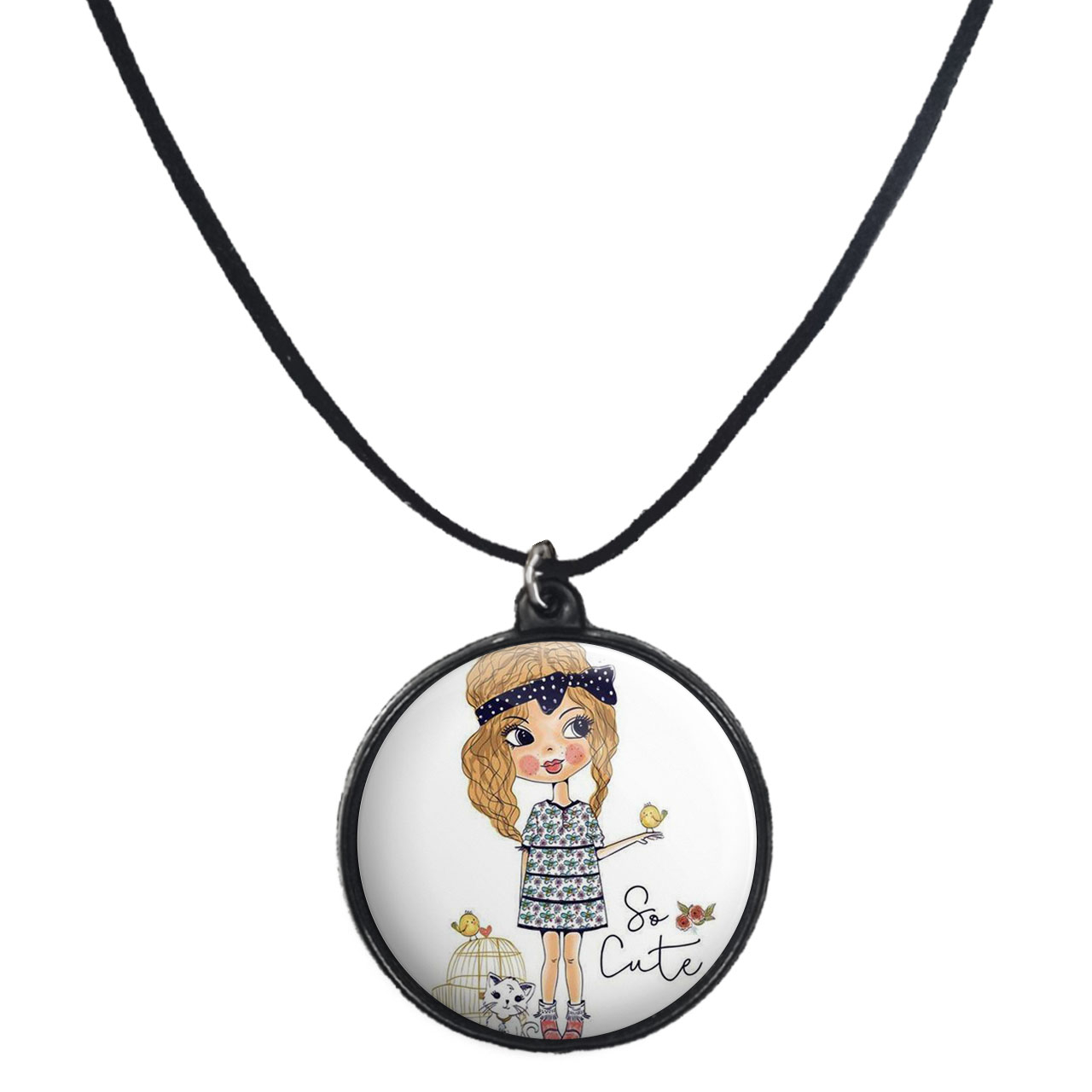 گردنبند پرمانه طرح دخترونه کد pmb.4535 مدل دو طرفه