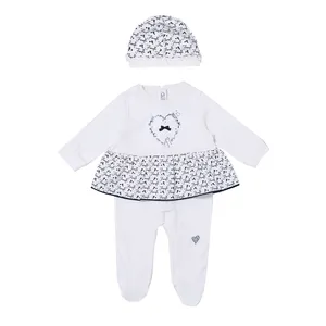 ست پیراهن و کلاه نوزادی فیورلا مدل 50017