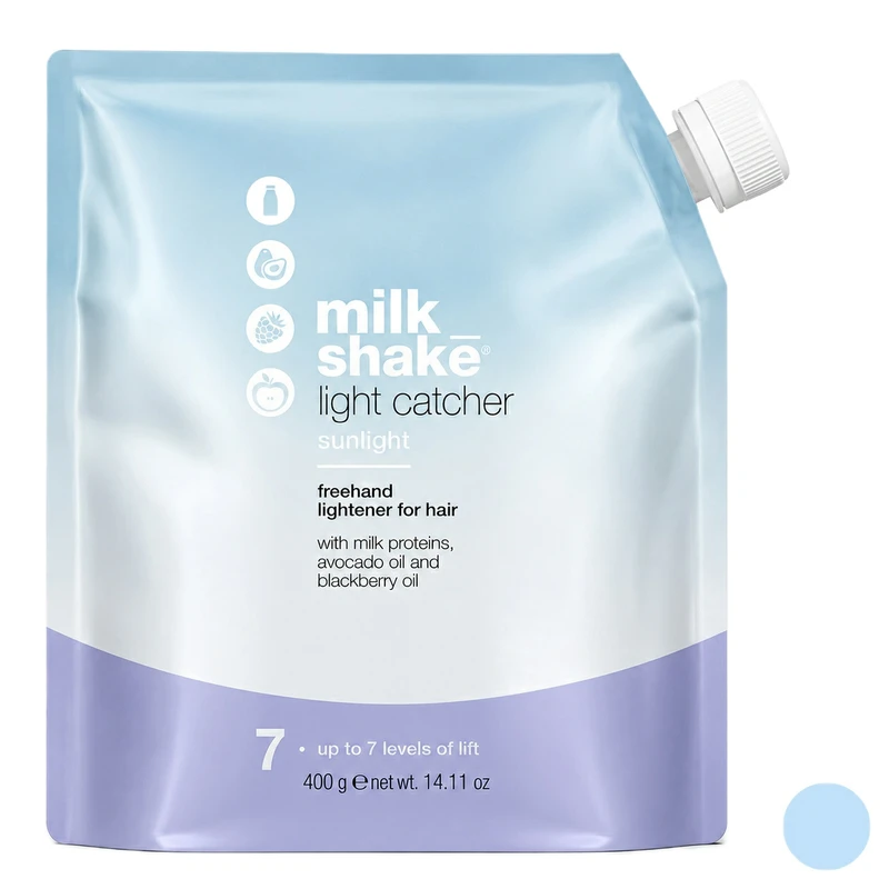 پودر دکلره میلک شیک مدل Sunlight Level 7 وزن 400 گرم رنگ آبی