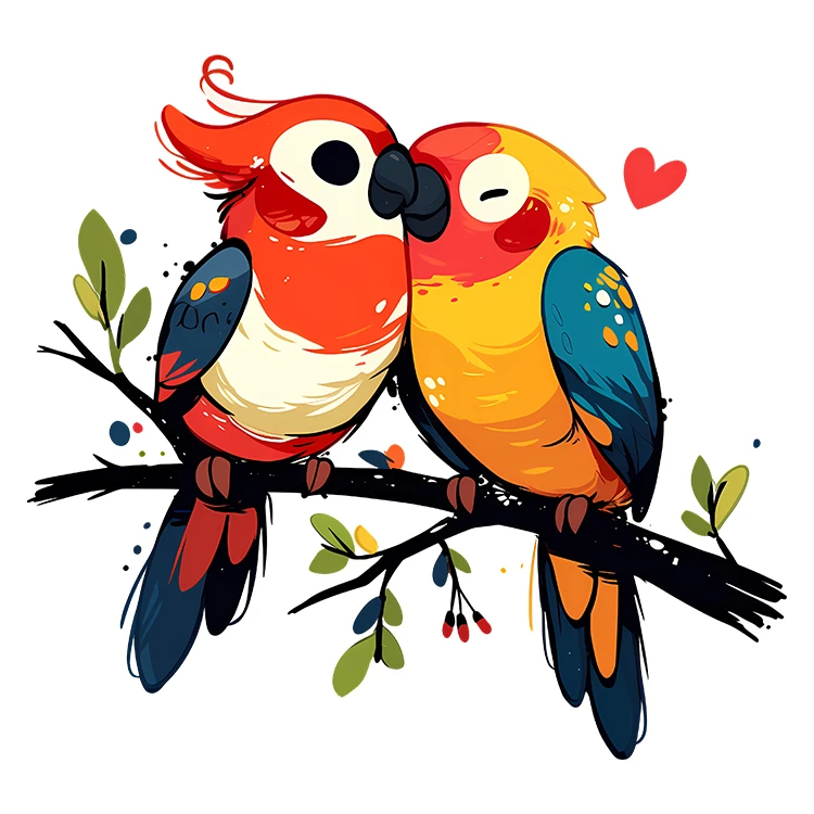 استیکر پارچه و لباس پاد آفرین مدل طوطی کد S5584