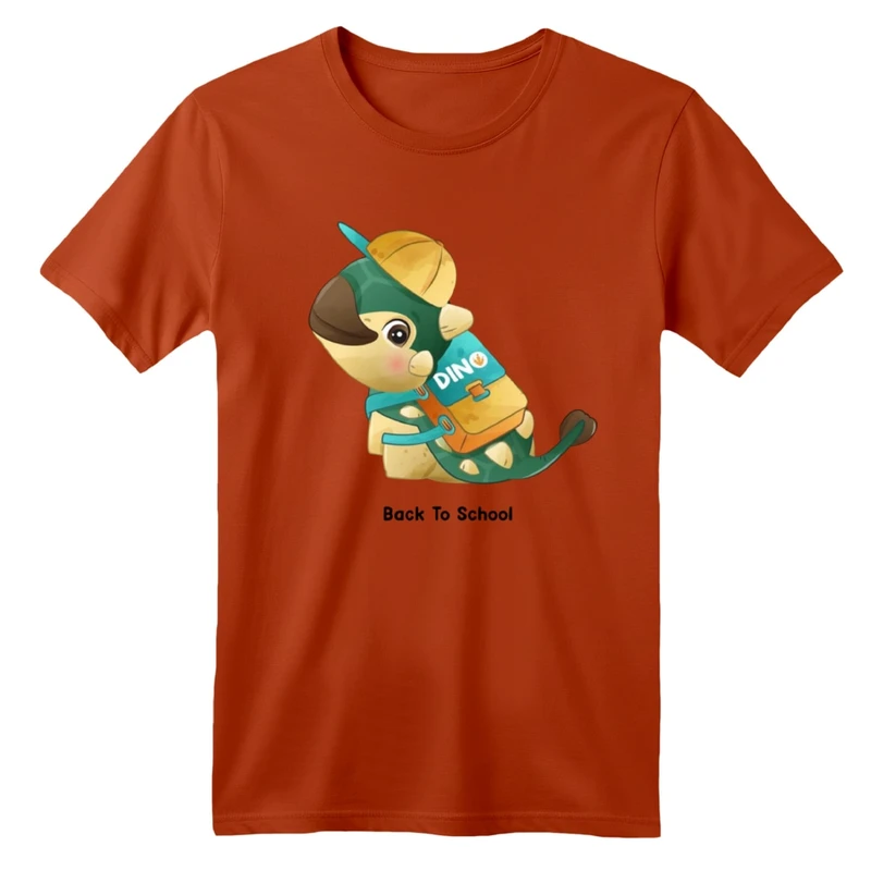 تی شرت آستین کوتاه بچگانه مدل دایناسور مدرسه ای