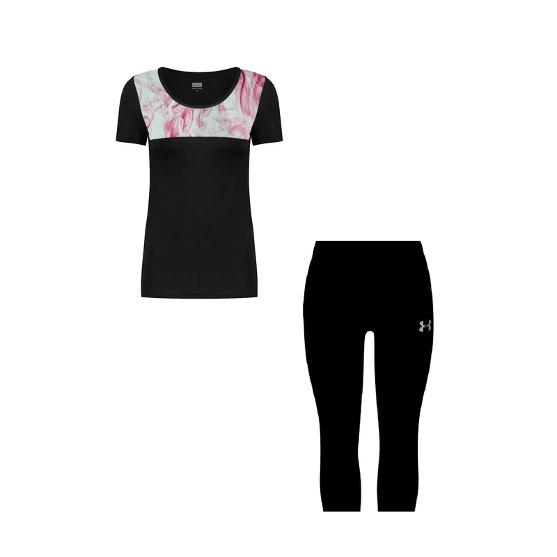 ست تی شرت و شلوارک ورزشی زنانه مدل 710102-3101