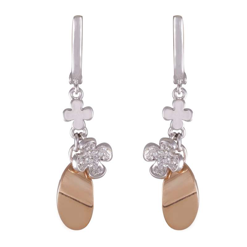 گوشواره طلا 18 عیار زنانه جواهری گاندی مدل 27888