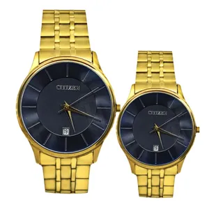 ست ساعت مچی عقربه‌ای زنانه و مردانه مدل کوارتز خطی کد 09