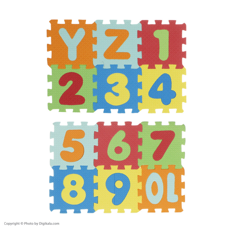 پازل 36 تکه بافوم طرح حروف و اعداد لاتین کوچک مدل فومی
