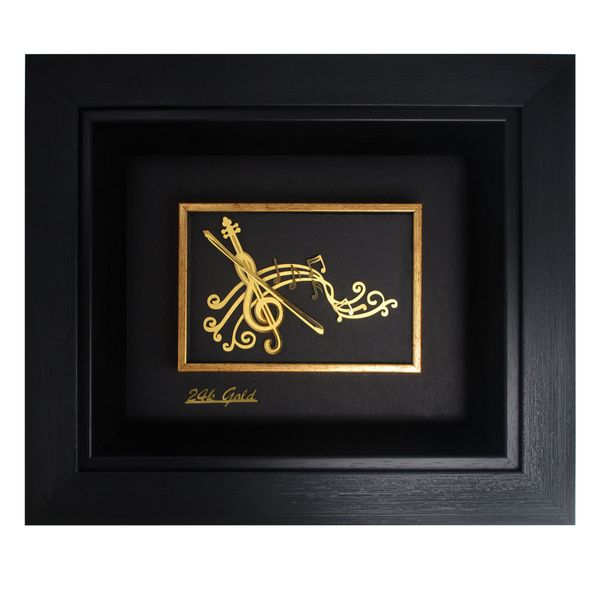 تابلو طلا کوب زرکات طرح موسیقی مدل F134