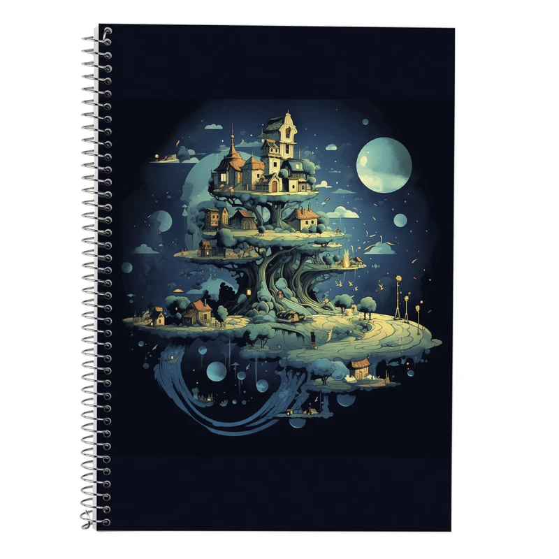 دفتر زبان 50 برگ مدوپد مدل دوخط طرح Ghibli کد DF2395