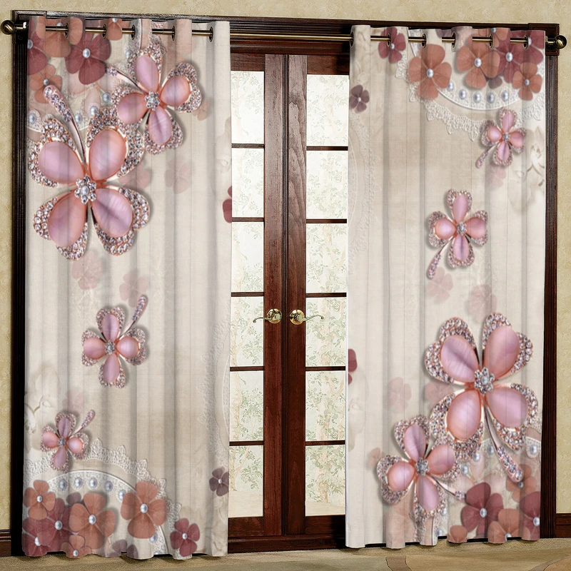 پرده مدل گل دار مخمل پانچی کد 4327 سایز 200x140 سانتی متر