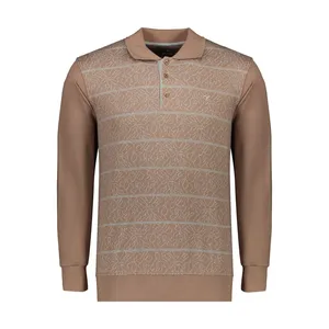 پولوشرت آستین بلند مردانه مدل بافت یقه دار