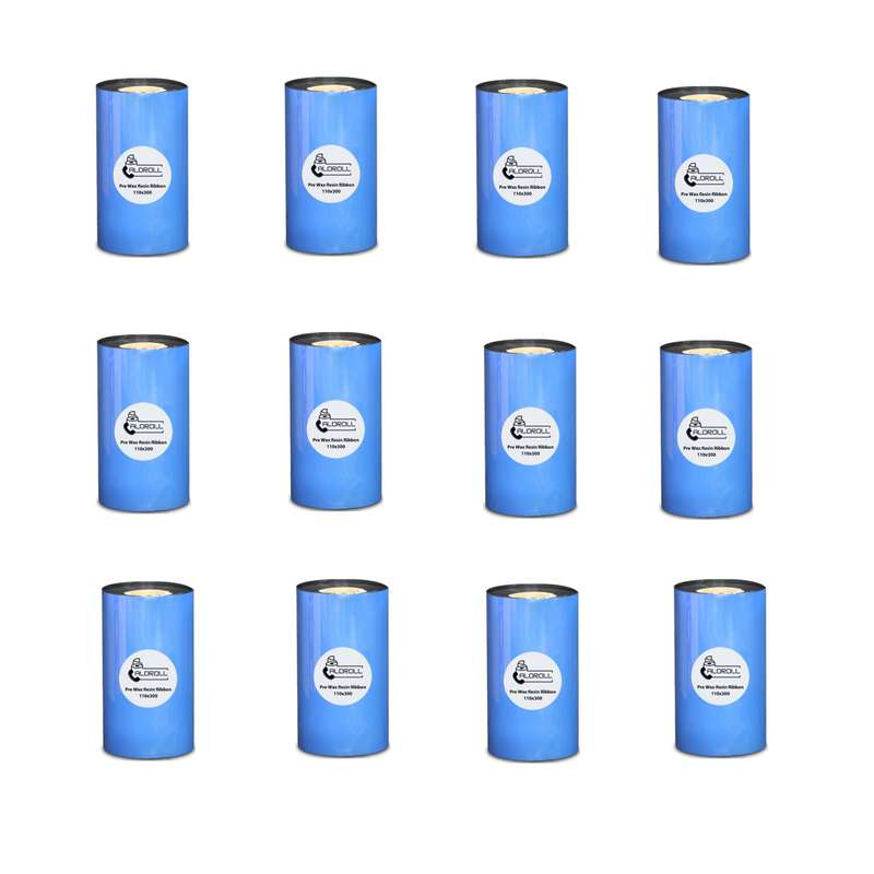 ریبون وکس رزین مدل WAX RESIN 300m x 80mm بسته 12 عددی ریبون وکس رزین مدل WAX RESIN 300m x 80mm بسته 12 عددی