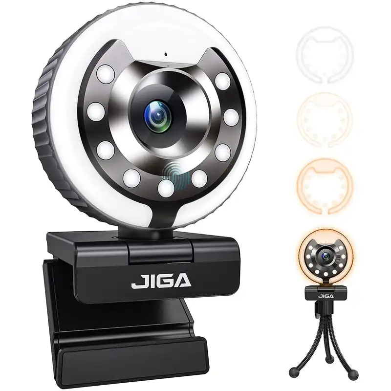 وب کم جیگا مدل Streaming with 3 Adjustable Ring Light