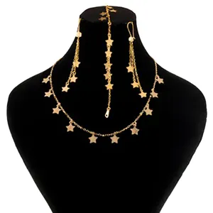 نیم ست طلا 18 عیار زنانه دوست خوب مدل ستاره dk1019