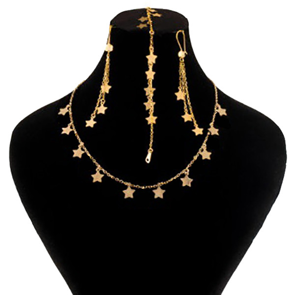 نیم ست طلا 18 عیار زنانه دوست خوب مدل ستاره dk1019