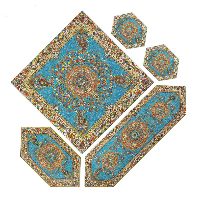 ست 5 تکه رومیزی ترمه مدل افشار