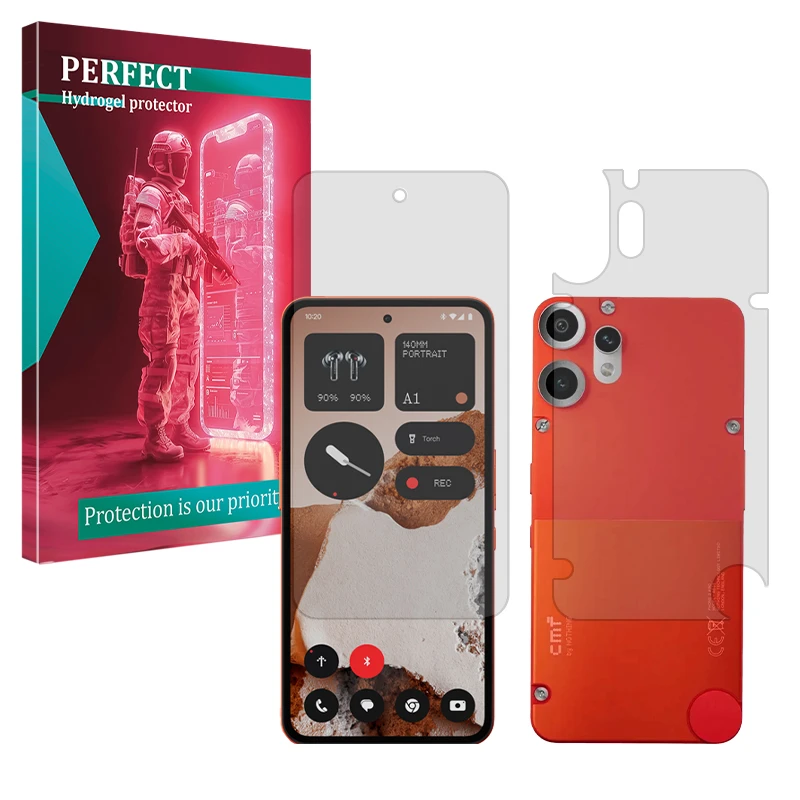 محافظ صفحه نمایش مات پرفکت مدل Tough مناسب برای گوشی موبایل ناتینگ CMF Phone 2 Pro به همراه محافظ پشت گوشی