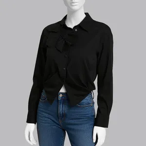 شومیز آستین بلند زنانه سرژه مدل 207358 رنگ مشکی