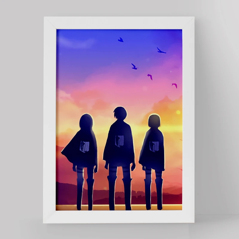 تابلو خندالو مدل میکاسا و ارن و آرمین انیمه اتک آن تایتان کد 11053