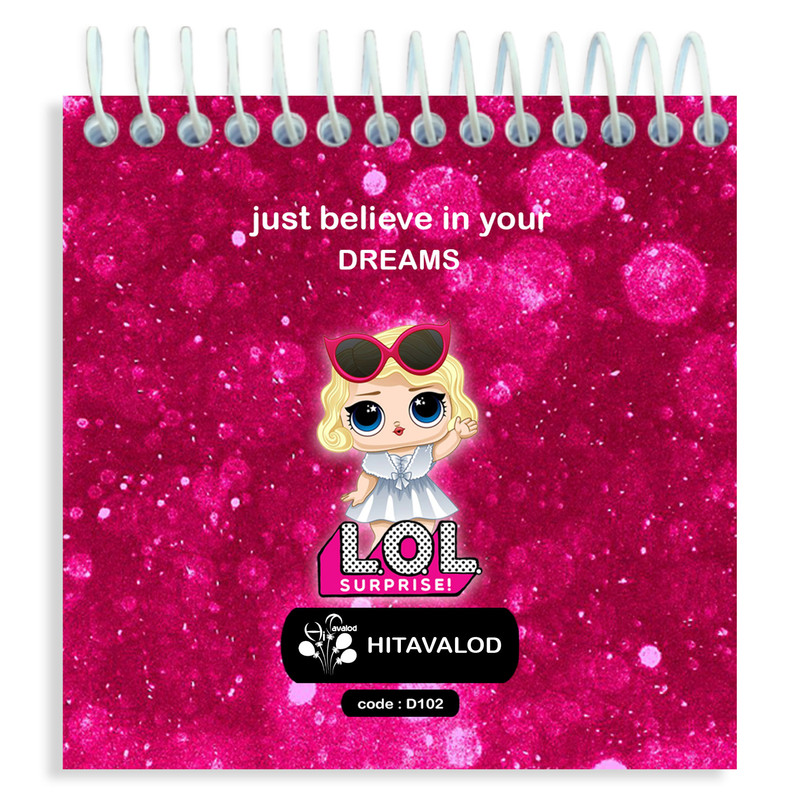 دفترچه یادداشت 60 برگ مدل ال او ال کد D102