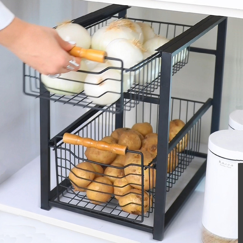 سبد سیب زمینی و پیاز آس مدل کشویی تو کابینتی  کد 7253