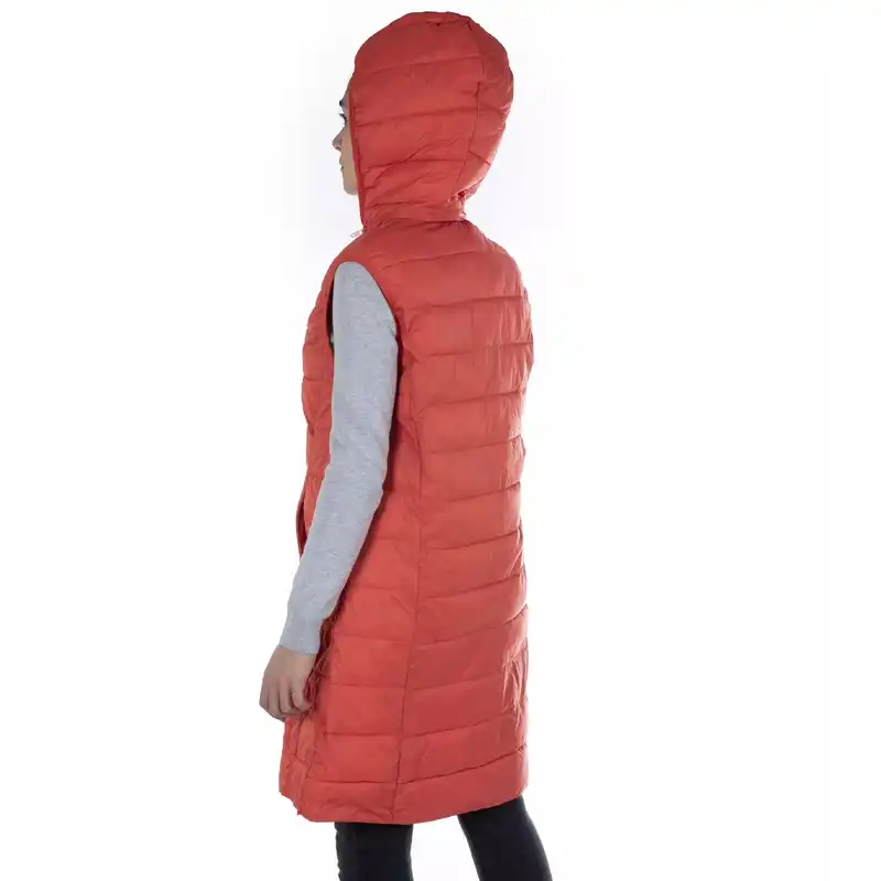 پافر زنانه جوتی جینز مدل کلاهدار کد 85856 رنگ قرمز روشن