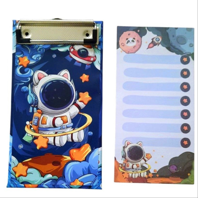 تخته شاسی مدل چک لیست فضانورد کد mn19 سایز A5 به همراه کاغذ یادداشت