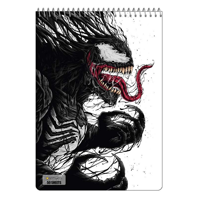 دفتر نقاشی 50 برگ سیمی کارنیکا طرح ونوم Venom کد 16689