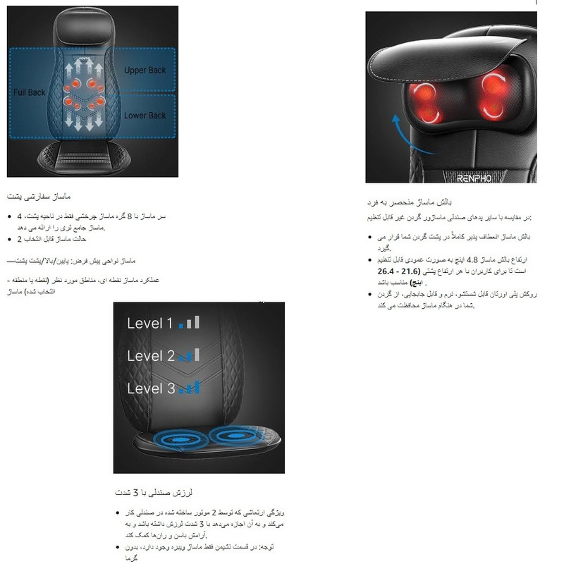 روکش صندلی ماساژور رنفو مدل BM066