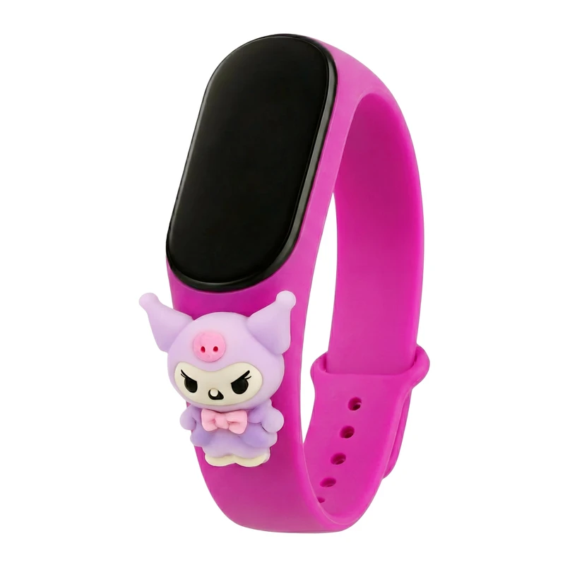 ساعت مچی دیجیتال بچگانه مدل اسپرت بند سیلیکونی ضد حساسیت طرح کرومی کد ۳