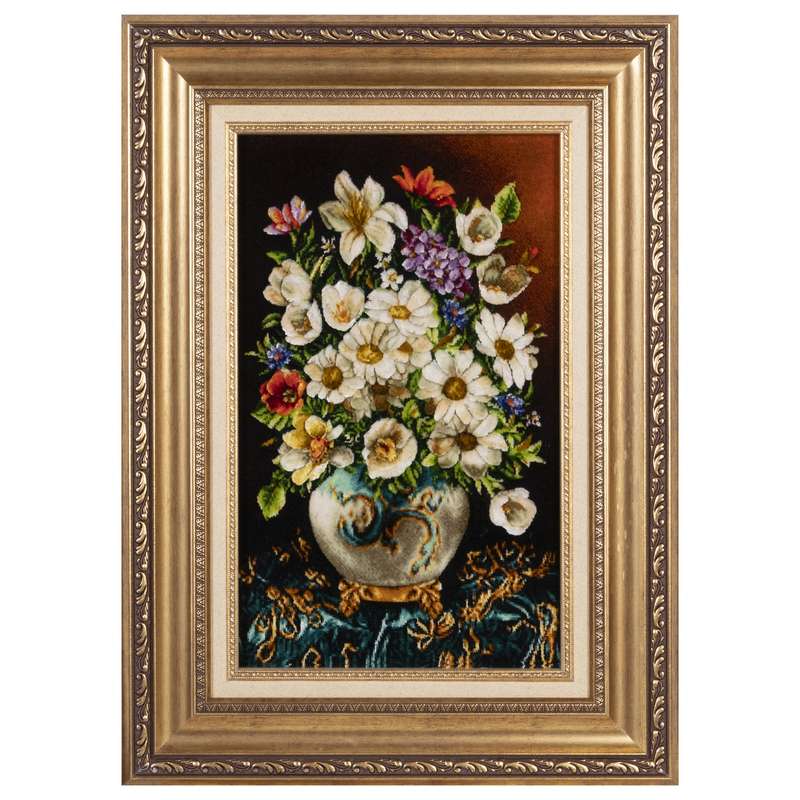 تابلو فرش دستباف سی پرشیا مدل گل در گلدان کد 903963 تابلو فرش دستباف سی پرشیا مدل گل در گلدان کد 903963